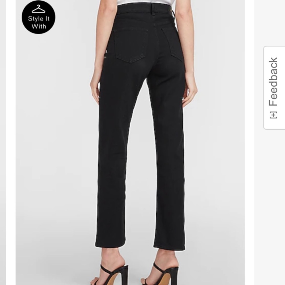 Express Straight Super High Rise Black Jeans